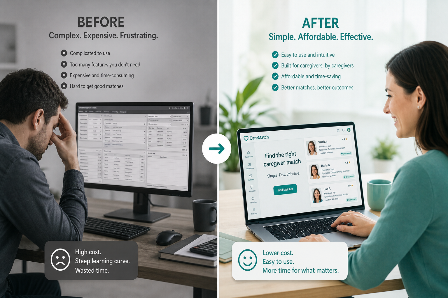 Corporate software is expensive and stressful versus PSW Match Master which is simple and free to start